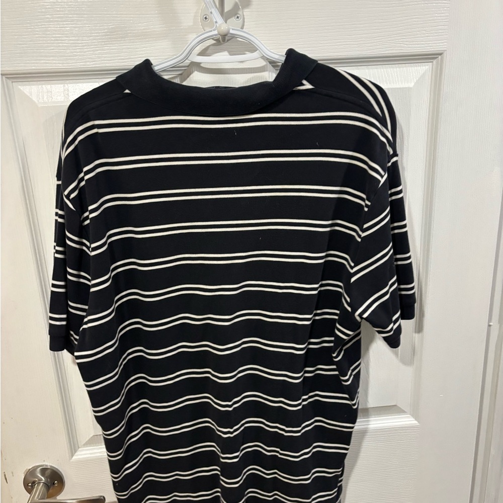 Ralph Lauren Navy Polo with White Stripes - Picture 2 of 3
